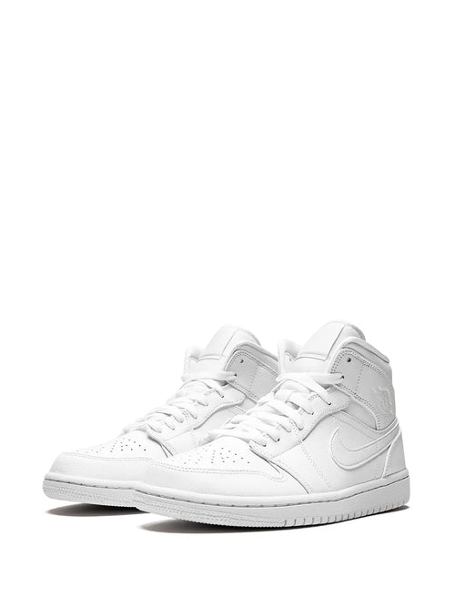 Air Jordan 1 Mid Triple White Sneakers