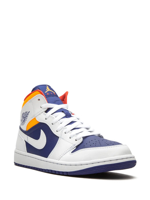 Air Jordan 1 Mid Royal Blue/Laser Orange Sneakers