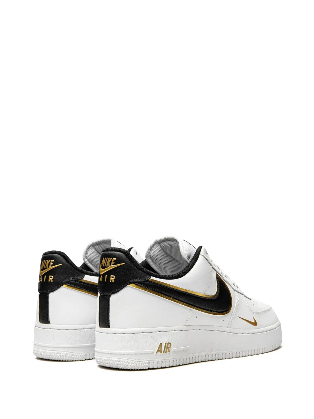 Nike Air Force 1 07 Lv8 Double Swoosh - White/Black/Gold Sneakers