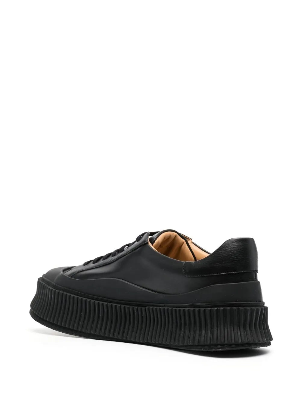 Jil Sander Lace-Up Leather Platform Sneakers