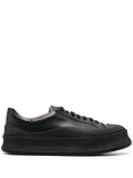 Jil Sander Lace-Up Leather Platform Sneakers