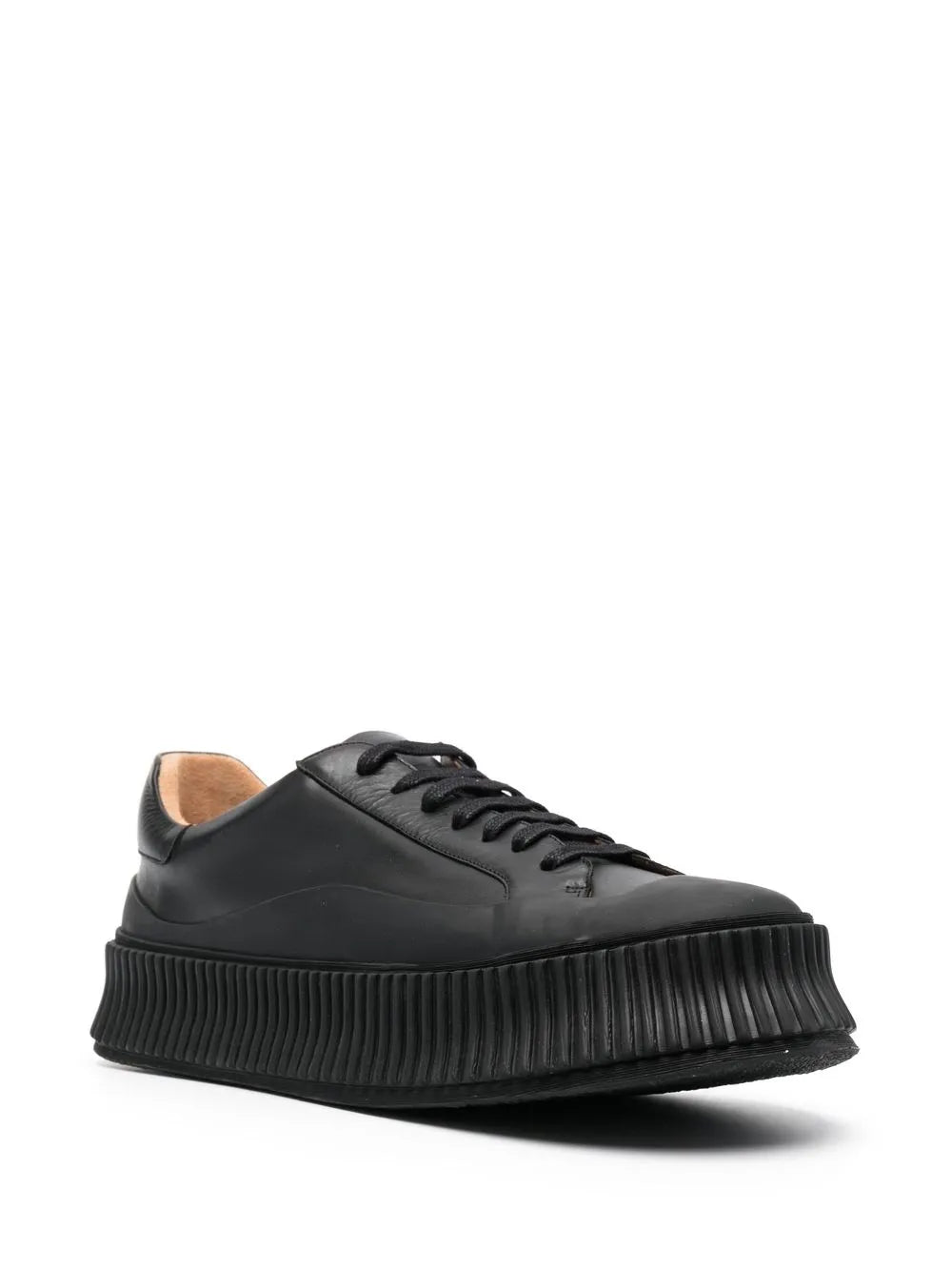 Jil Sander Lace-Up Leather Platform Sneakers