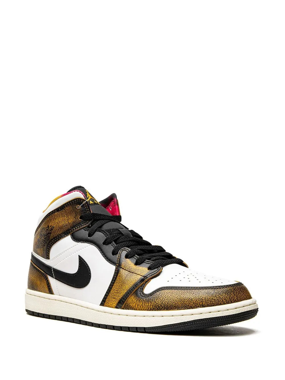 Air Jordan 1 Mid Se Orange Wear Away Sneakers