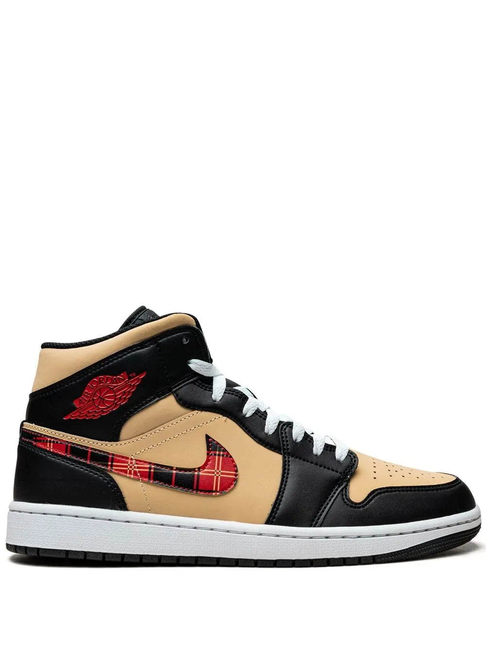 Air Jordan 1 Mid Se Tartan Swoosh Sneakers