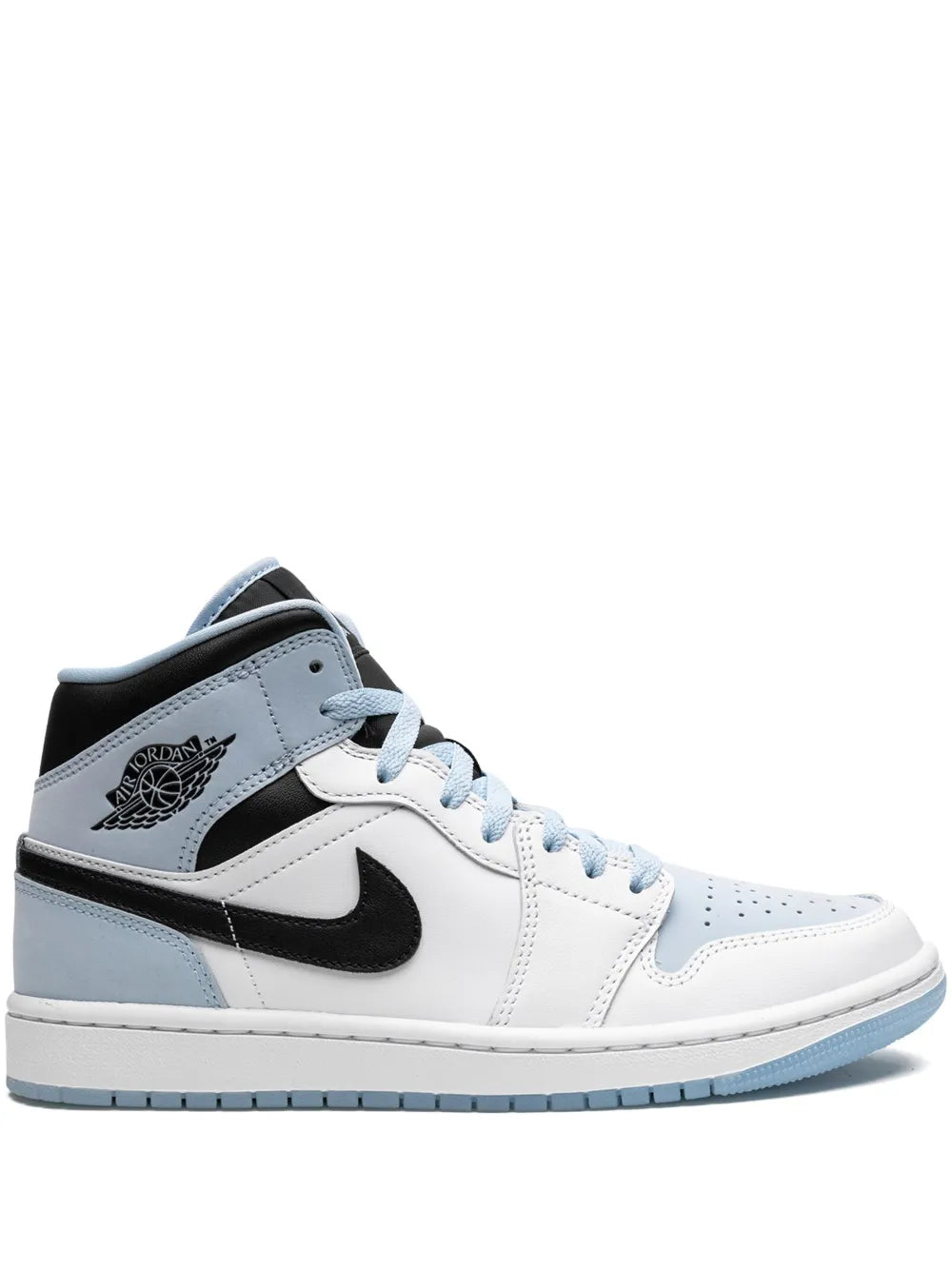 Air Jordan 1 Mid Se White/Ice Blue-Black Sneakers