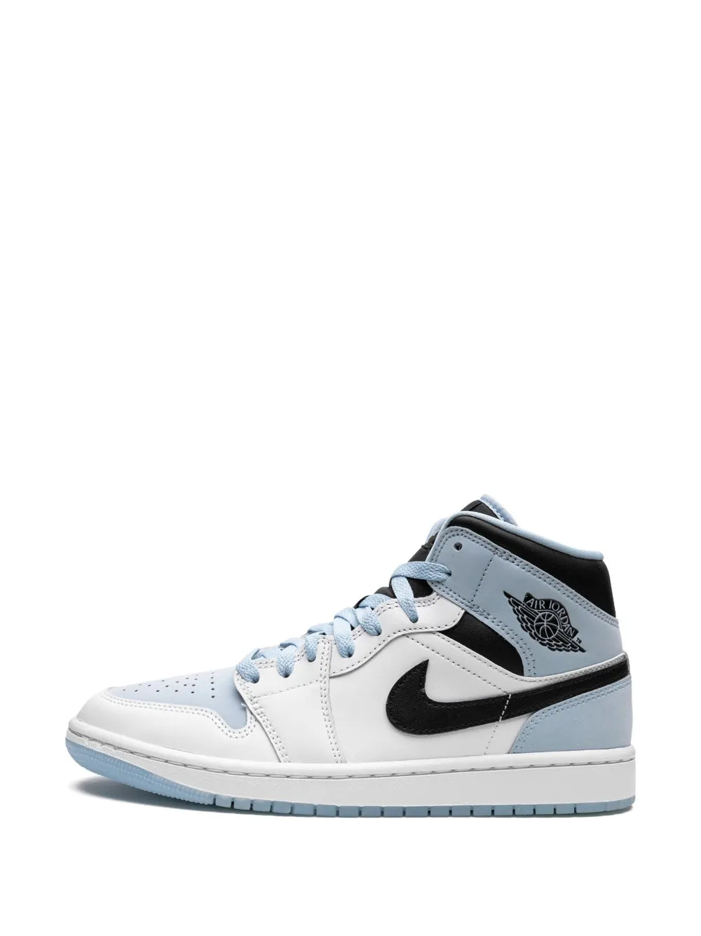 Air Jordan 1 Mid Se White/Ice Blue-Black Sneakers
