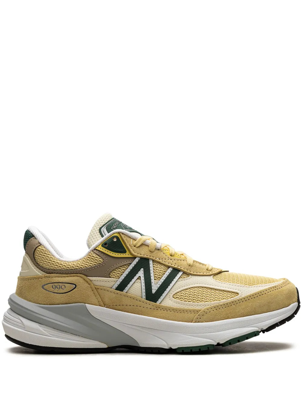 New Balance 990 Pale Yellow/Forest Green Sneakers
