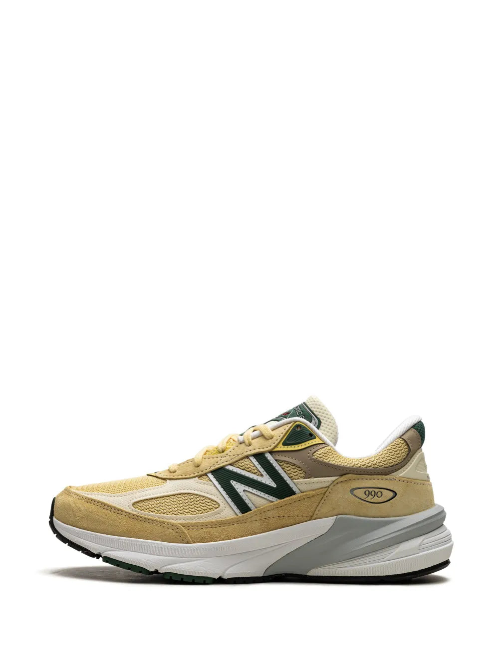New Balance 990 Pale Yellow/Forest Green Sneakers