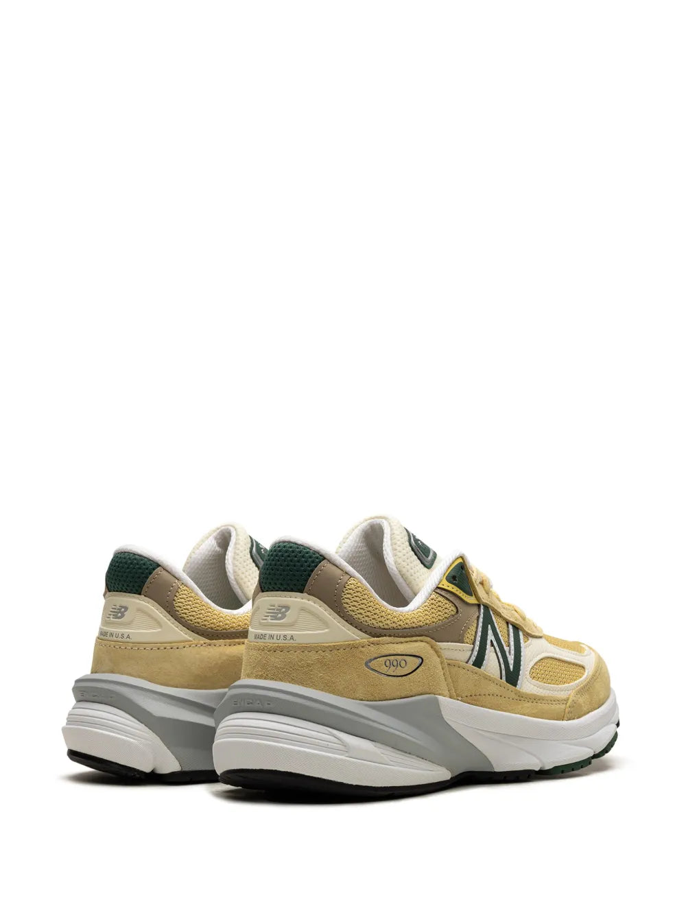 New Balance 990 Pale Yellow/Forest Green Sneakers