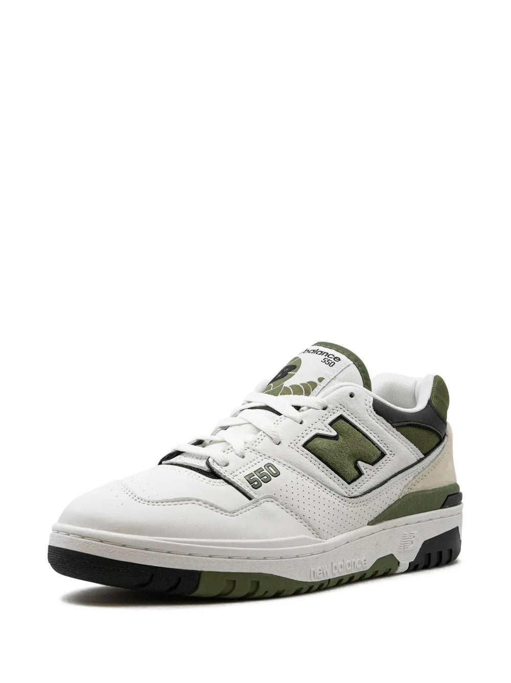 New Balance 550 White/Dark Olive Sneakers