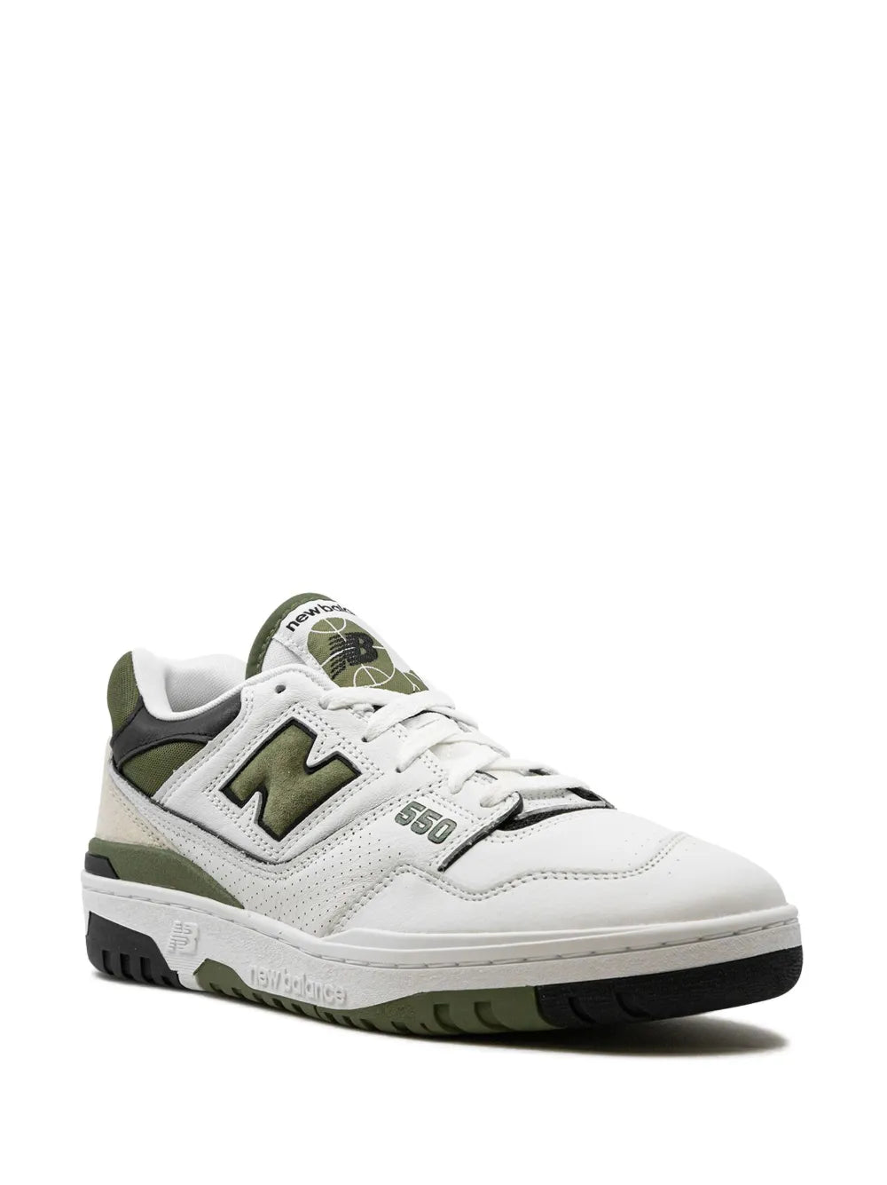 New Balance 550 White/Dark Olive Sneakers