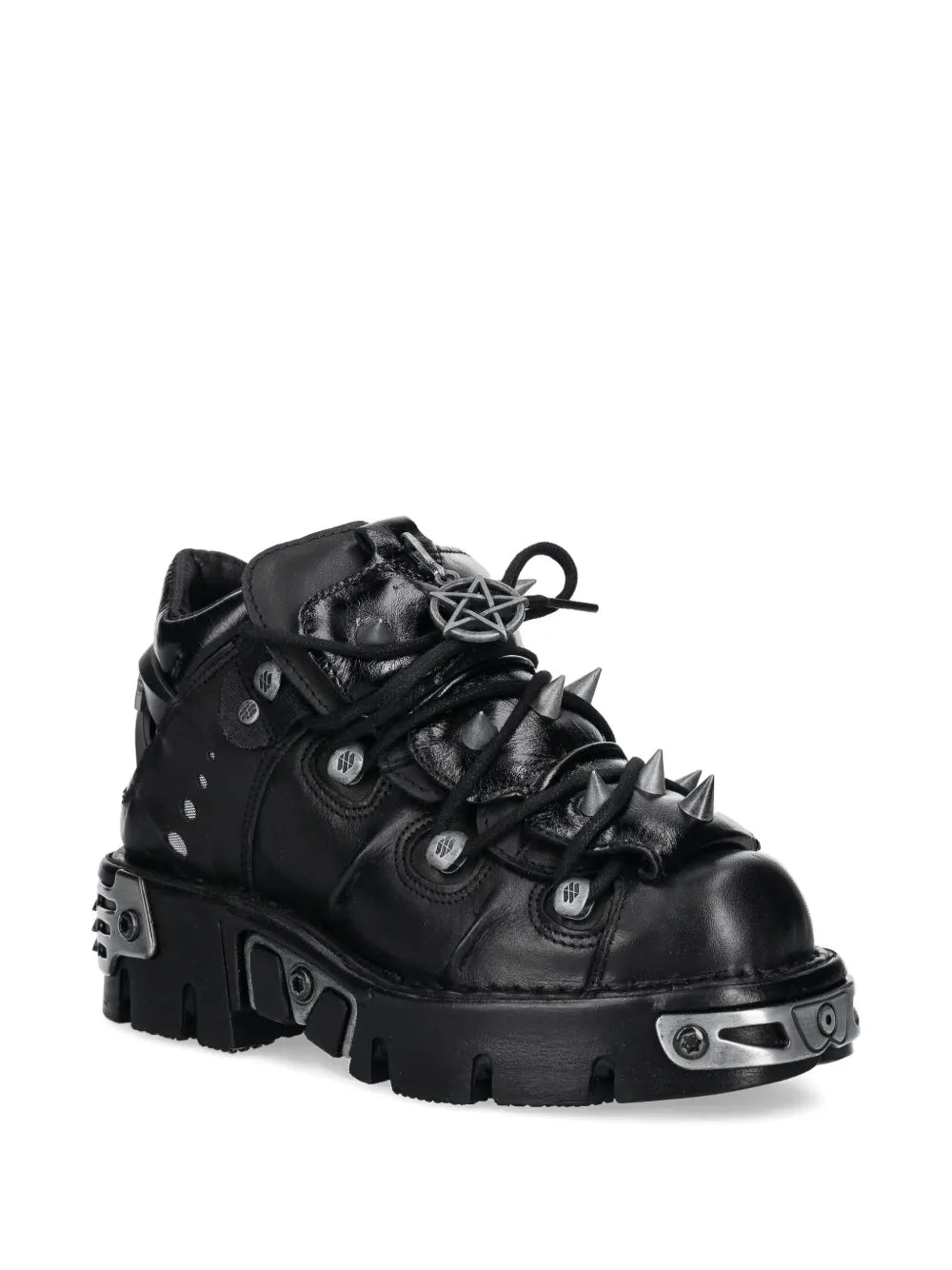 New Rock Lace-Up Stud-Details Sneakers