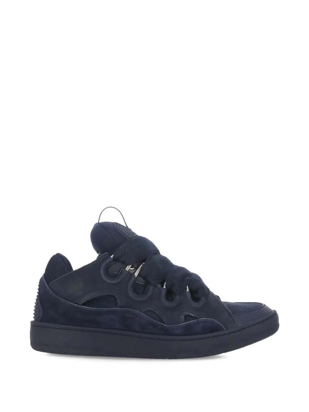 Lanvin Curb Lace-Up Embossed-Logo Sneakers