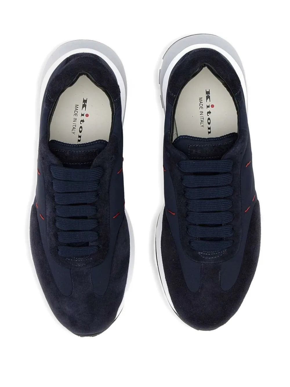Kiton Lace-Up Suede Sneakers