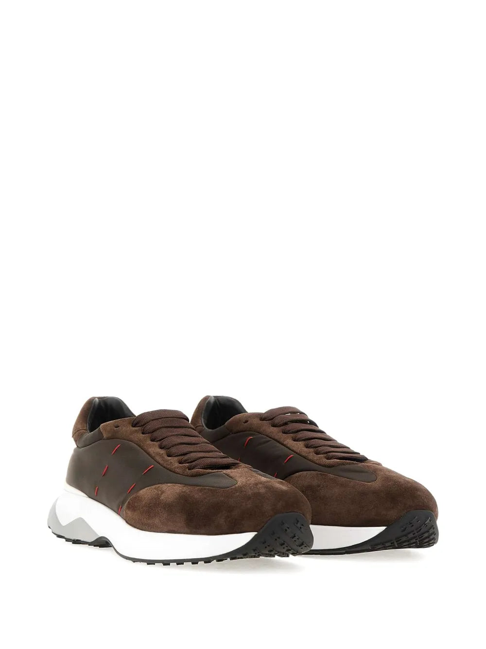 Kiton Lace-Up Suede Sneakers