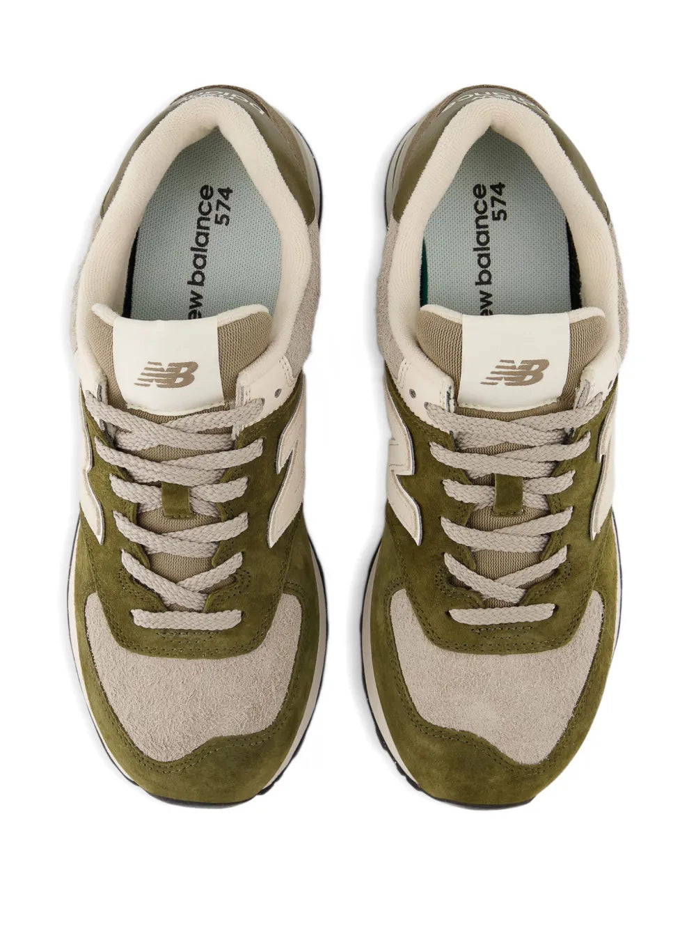 New Balance 574 Lace-Up Suede-Panelled Sneakers