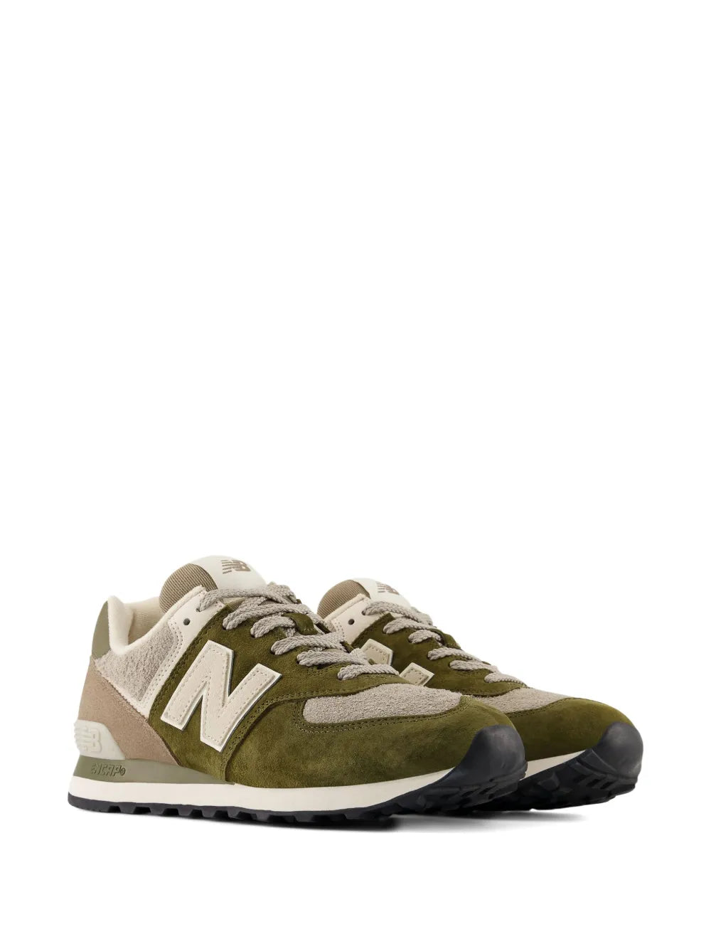 New Balance 574 Lace-Up Suede-Panelled Sneakers